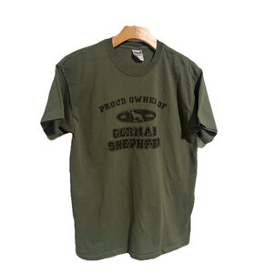 German Shepherd T Shirt Mens Size Medium Army Green